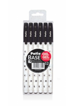 Długopis Base oil gel czarny 12 sztuk