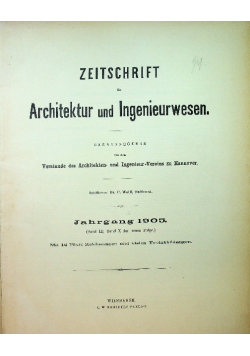 Zeitschrift fur Architektur und Ingenieurwesen band LI 1905 r.