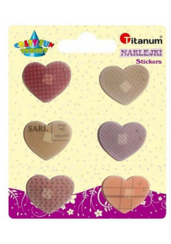 Naklejki foliowe serca mix rozmiar. czerwone 12szt