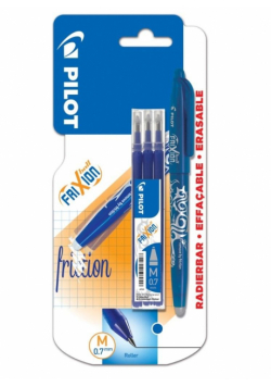 Pióro kulk. FriXion niebieski 0.7 + wkłady PILOT