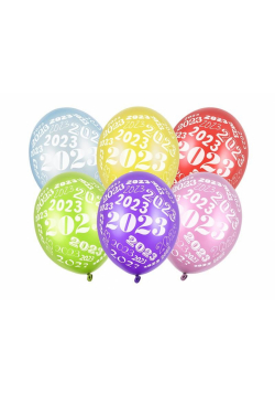 Balony 2023 Metallic 30cm 6szt