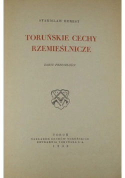 Toruńskie cechy rzemieślnicze 1933 r.