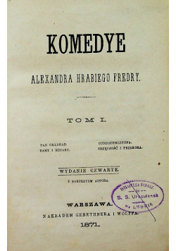 Komedye tom I 1871 r.