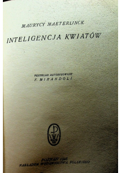 Inteligencja kwiatów 1928 r
