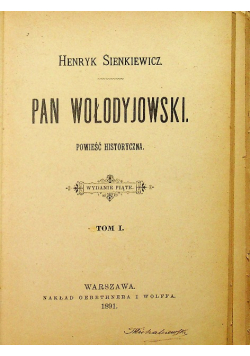 Pan Wołodyjowski Tom 1 1891 r