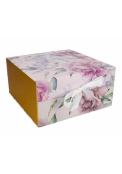 Pudełko na prezenty 25x25 piwonia