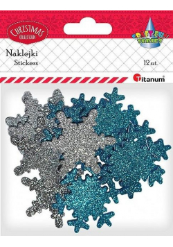 Naklejki piankowe brokatowe śnieżynki mix 12szt.