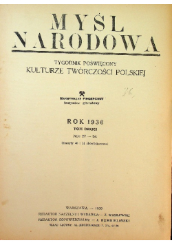 Myśl Narodowa rok 1930 tom 2 nr 27 54 1930 r.