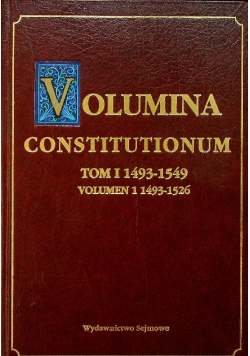 Volumina Constitutionum tom 1 1493 - 1549