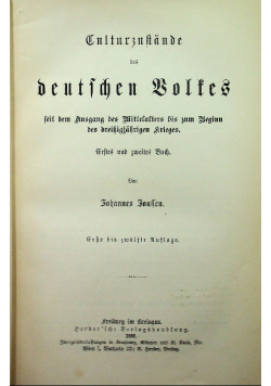 Kulturzustande des Deutschen Volkes 1888 e.