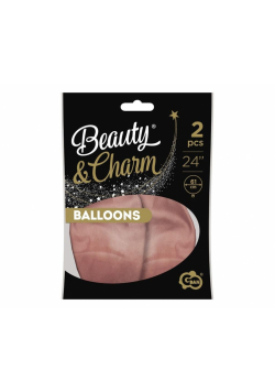 Balony Beauty&Charm platynowe różowe zł. 61cm 2szt