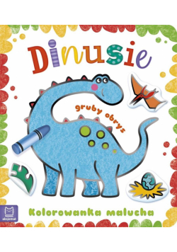 Kolorowanka malucha z grubym obrysem. Dinusie