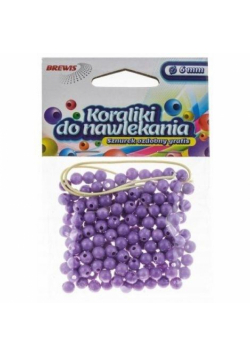 Koraliki do nawlekania fioletowe + sznurek 8mm 16g