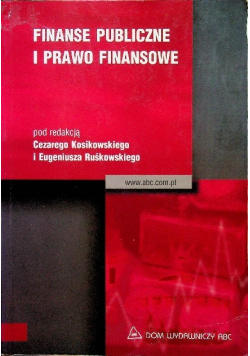 Finanse publiczne i prawo finansowe
