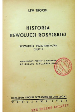 Historia rewolucji rosyjskiej 1934r