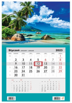 Kalendarz 2023 Jednodzielny Plaża Seszele