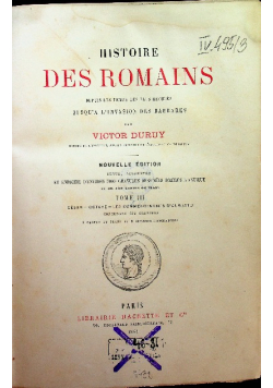 Histoire des romains Tome III 1881 r.
