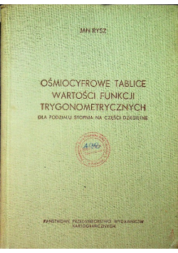 Ośmiocyfrowe tablice wartości funkcji trygonometrycznych