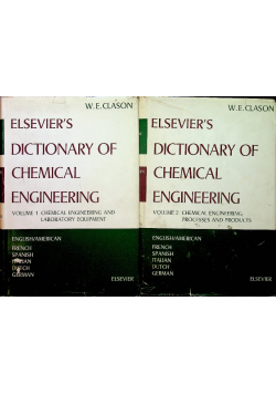 Elseviers dictionary of chemical engineering  Volume 1 and 2