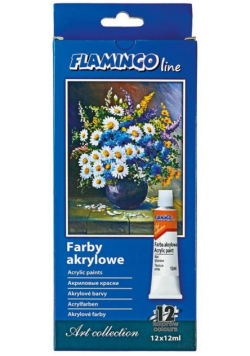 Farby akrylowe w tubie 12 kolorów 12ml