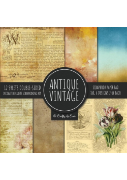 Antique Vintage Scrapbook Paper Pad 8x8 Decorative Scrapbooking Kit Collection for Cardmaking, DIY Crafts, Creating, Old Style Theme, Multicolor Designs