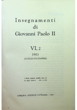 Insegnamenti di Giovanni Paolo II Tom VI Część II