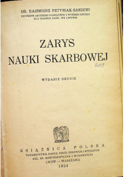 Zarys nauki skarbowej 1924 r.