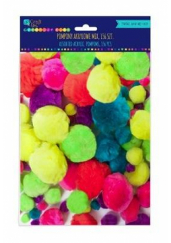 Pompony akrylowe neon 156szt