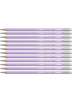 Ołówek Swano Pastel HB z gumką lilia (12szt)