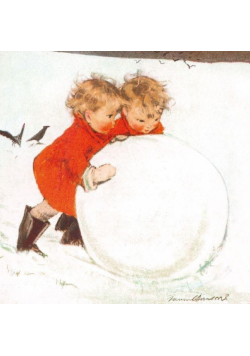 Karnet kwadrat Święta Rolling the Snowball
