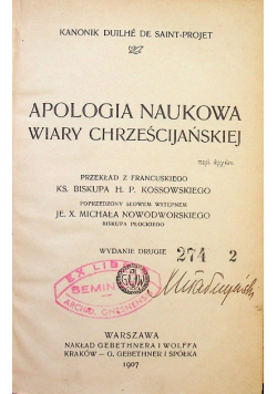 Apologia naukowa wiary chrześcijańskiej 1907 r.