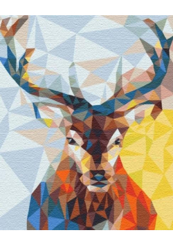 Malowanie po numerach - Geometryczny jeleń 40x50cm