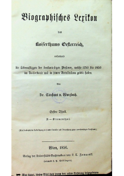 Biographisches Lexikon des Kaiserthums Oesterreich