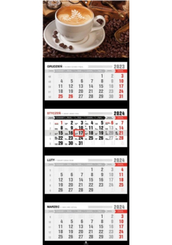 Kalendarz 2024 czterodzielny Cappucino