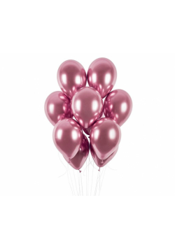 Balony chromowane różowe 33cm 50szt