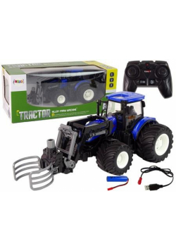 Traktor R/C z chwytnikiem niebieski