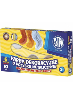 Farby dek. o połysku met. 6 kolorów 10ml ASTRA