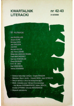 Kwartalnik literacki nr 42- 43/ 2000