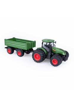 Flota miejska - Traktor RC zielony + przyczepa