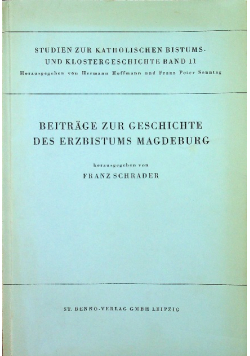 Beitrage zur geschichte des erzbistums magdeburg