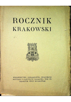 Rocznik Krakowski Tom XX 1926 r.