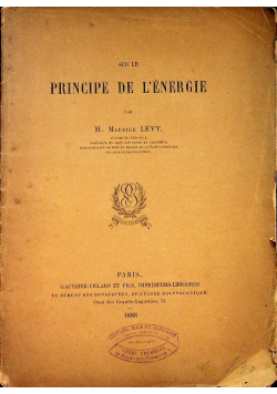 Principe de lenergie 1888 r.