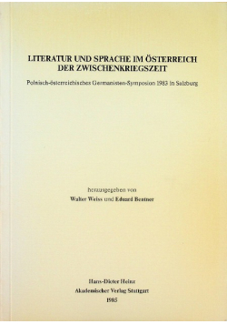 Literatur und sprache im osterreich der zwischenkriegszeit