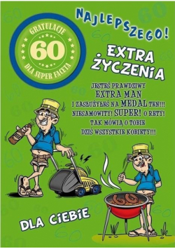 Karnet Party naklejany B6+koperta Urodziny 60 wz04