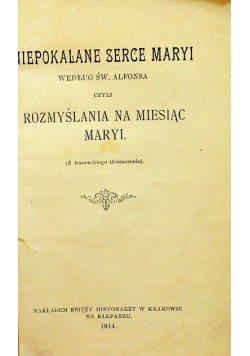 Niepokalane Serce Maryi 1914 r.