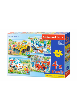 Puzzle x 4 - Zabawne pojazdy CASTOR
