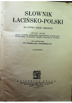 Słownik łacińsko polski  1925 r