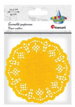 Serwetki papierowe okrągłe 11,5cm żółte 35szt