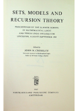 Sets models and recursion theory