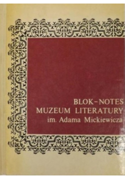 Blok Notes Muzeum Literatury im Adama Mickiewicza nr 9